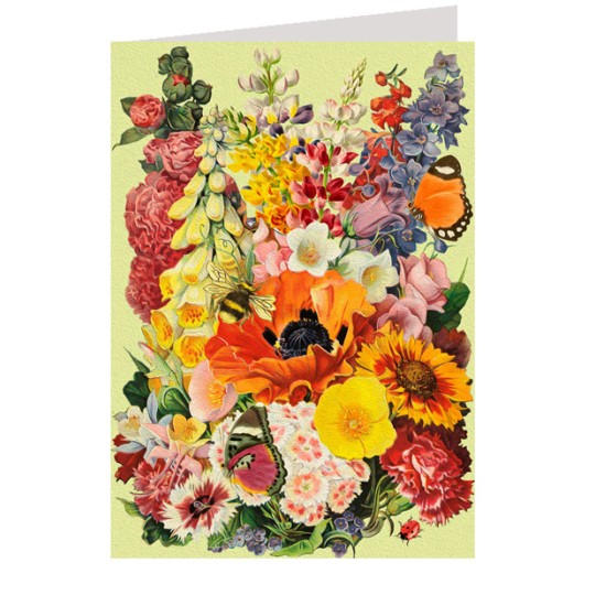 Mixed Flowers Beautiful Floral Card ~ England